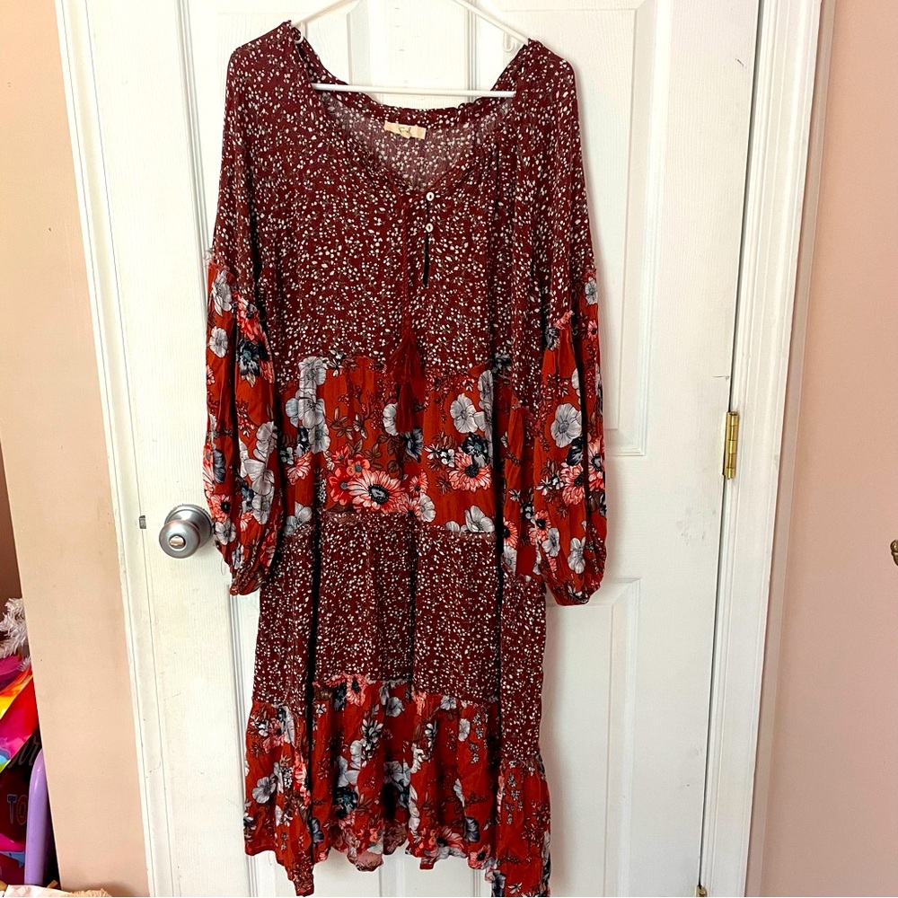 Shop Zoco Floral Midi Dress